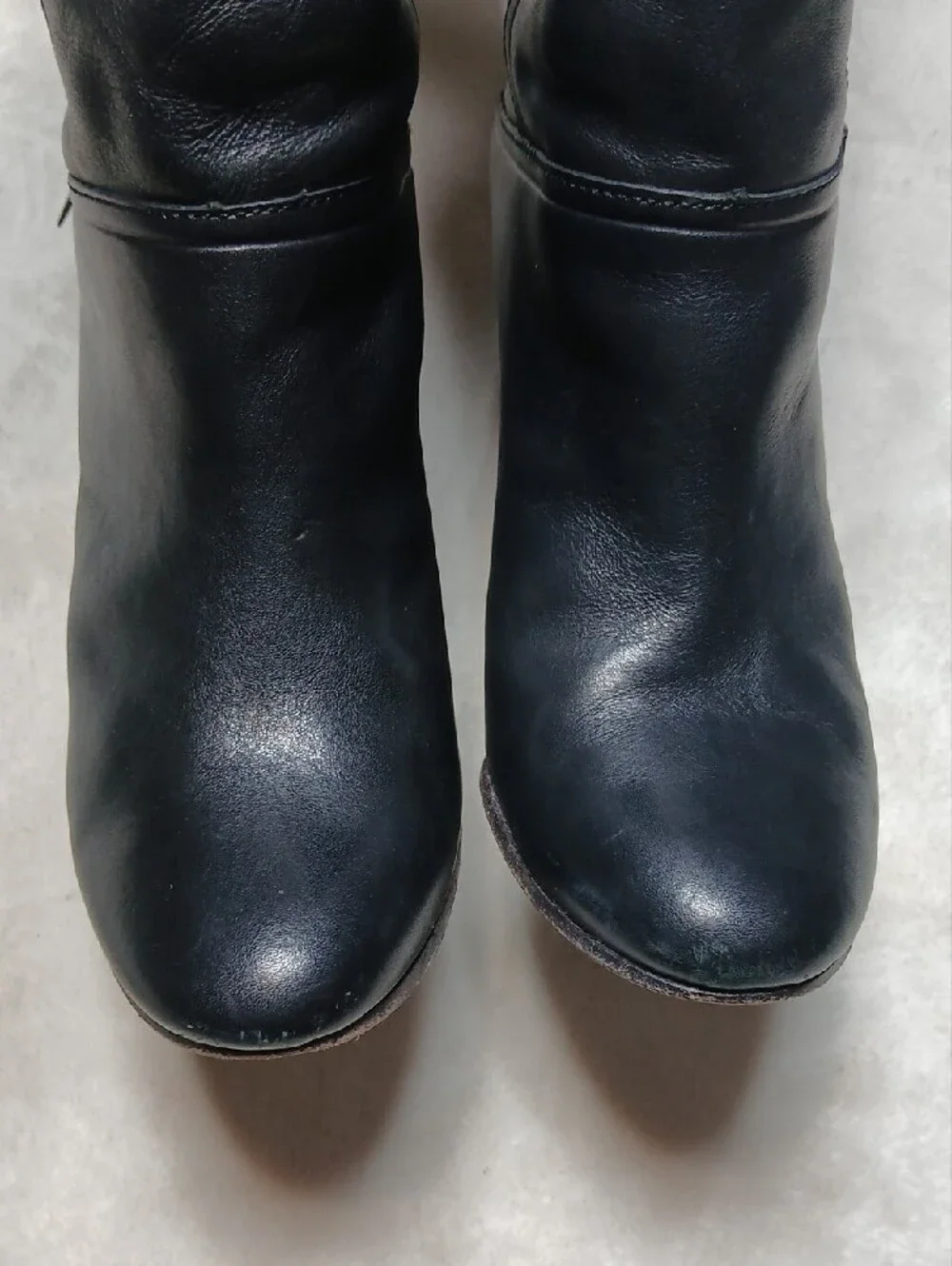 Coach Black Leather Mid-Calf Tassel Zip Boots Size 7.5
